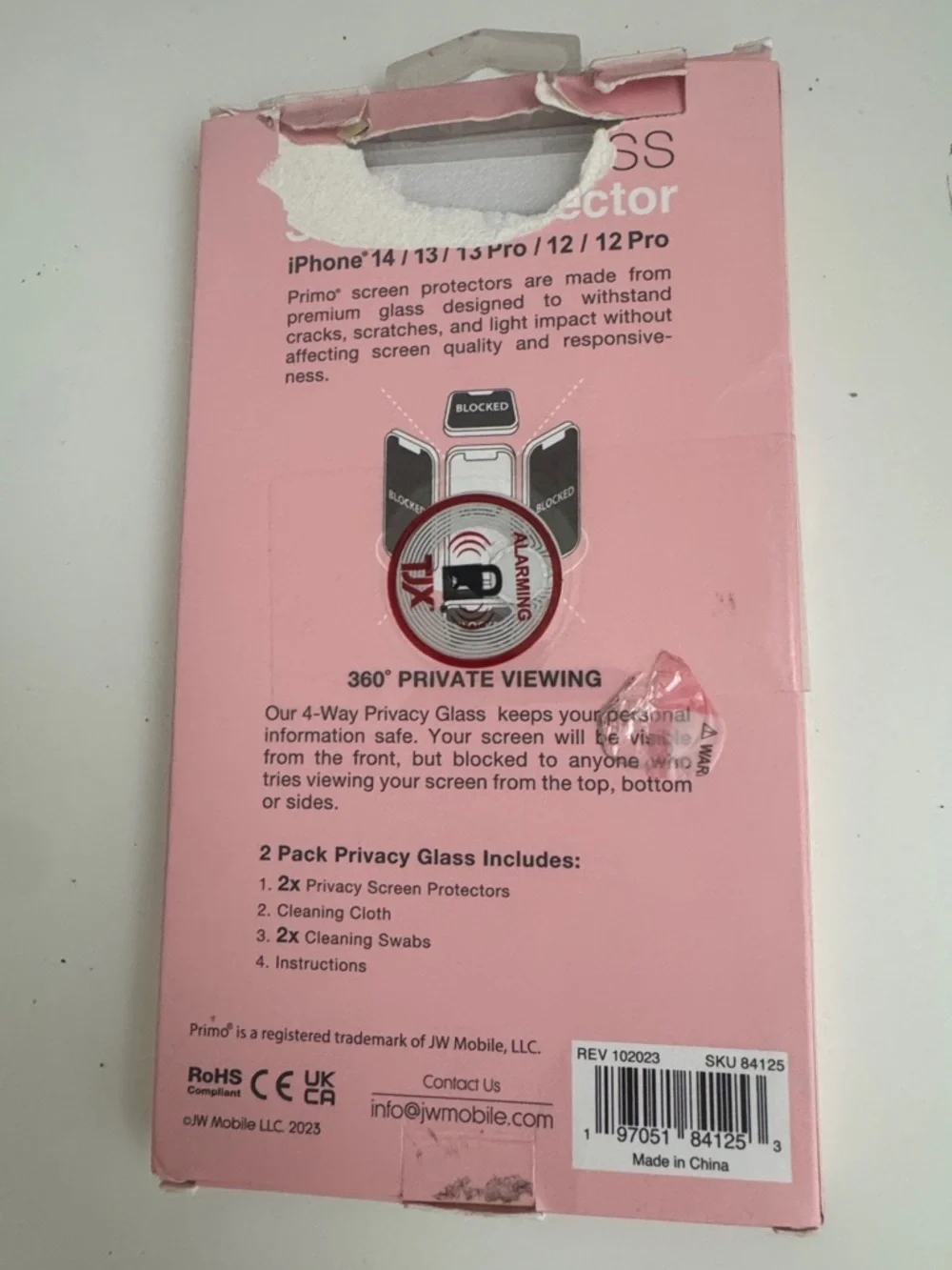Primo Privacy Glass Screen Protector for iPhone - Pink (2 Pack)